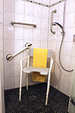 Ferienwohnungen Mantke am Dreiländersee barrierefrei für Rollstuhlfahrer in der Dusche